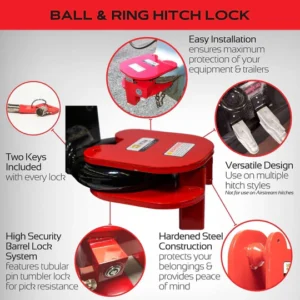 Heavy Duty Ball & Ring Hitch Lock - Image 5