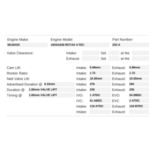 Kelford Cams 276/282 | Stage 1 1503-1630 Rotax 4TEC - Image 4