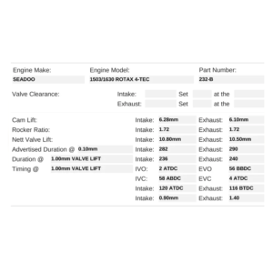 Kelford Cams 282/292 | Stage 2 1503-1630 Rotax 4TEC - Image 4