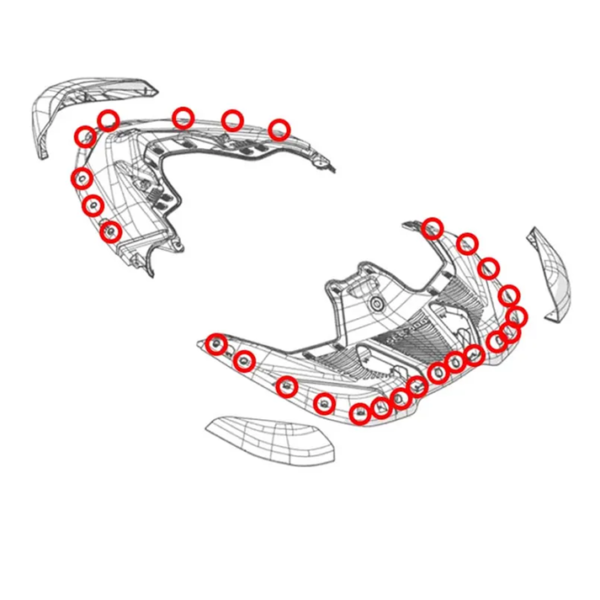 RIVA Sea-Doo 2014+ SPARK Front & Rear Deck Hardware Upgrade Kit