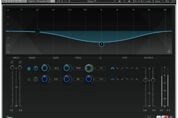 On-screen EQ curves for different ride modes on a jetski audio system