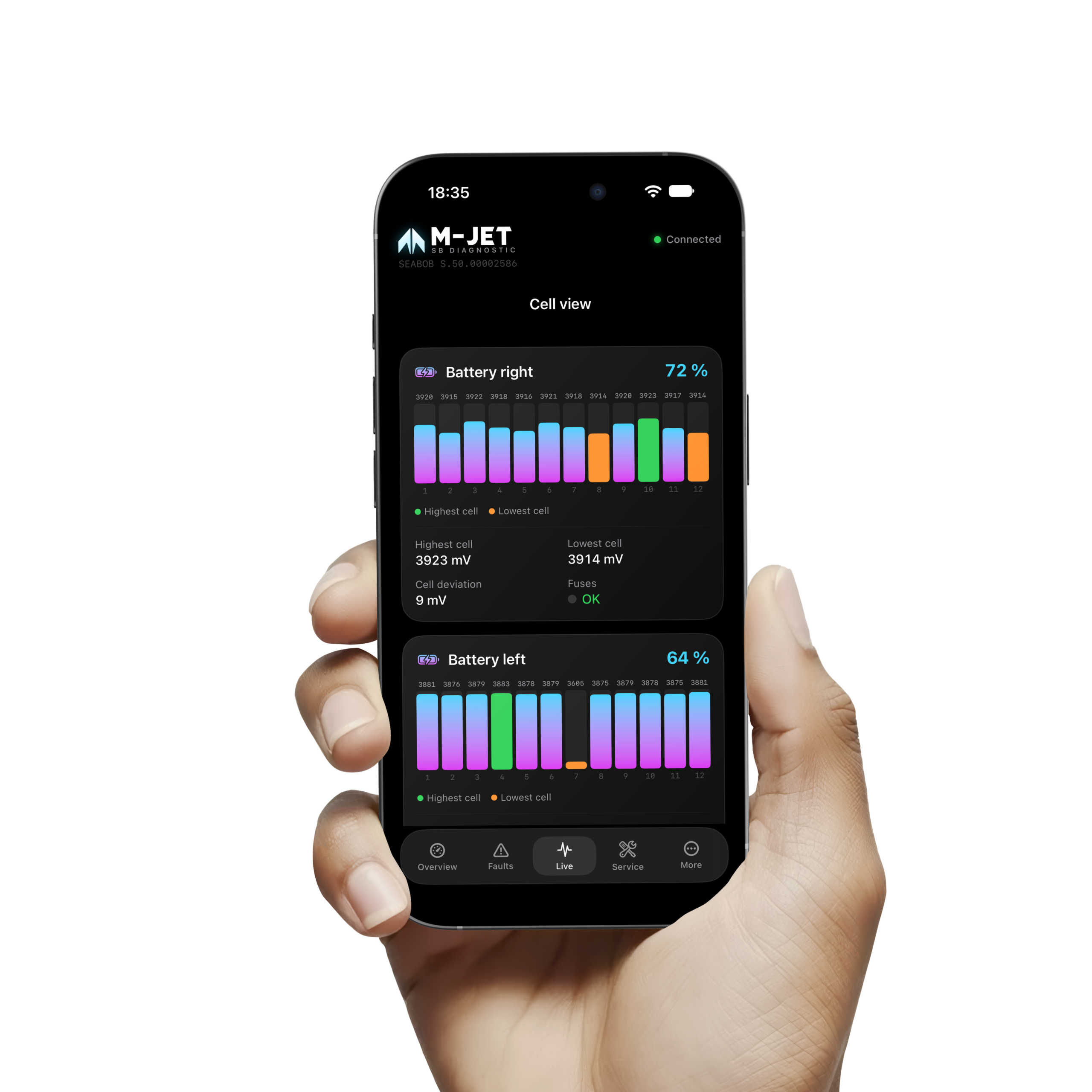 M-JET Seabob Diagnostic Tool Screenshot demo